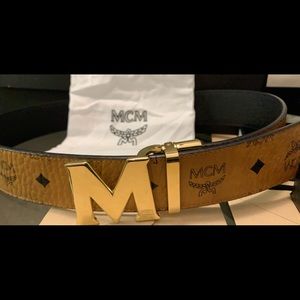 MCM Cognac Reversible Belt